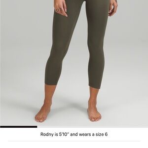 lululemon athletica Olive Green Cropped Leggings